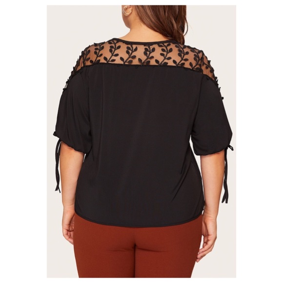 ➕Contrast mesh short sleeve top - Picture 2 of 7